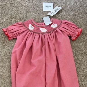 Delaney Smocked Santa Romper